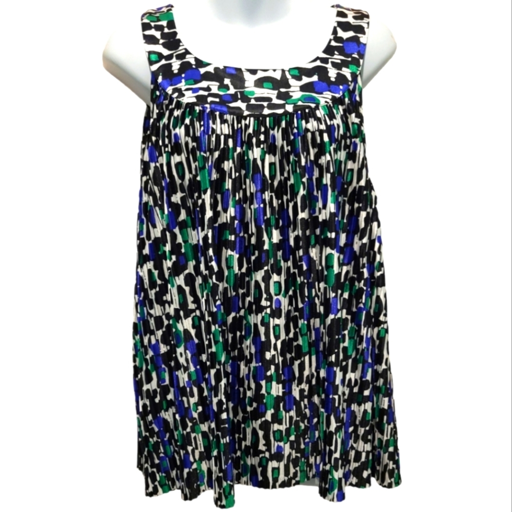 Kenneth Cole Reaction Pleated Polyester Sleeveless Blouse, Size L
